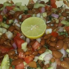 A picture of Leftover rajma chat.