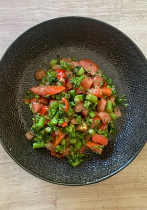 A picture of Healthy and quick broccoli salad.