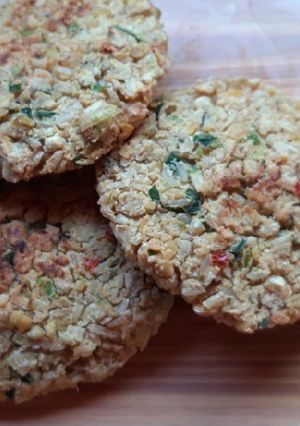 Una foto de Hamburguesas de garbanzos y arroz🤩 (veganas)
