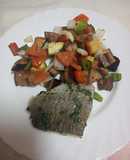 Bacalao con verduras en freidora de aire