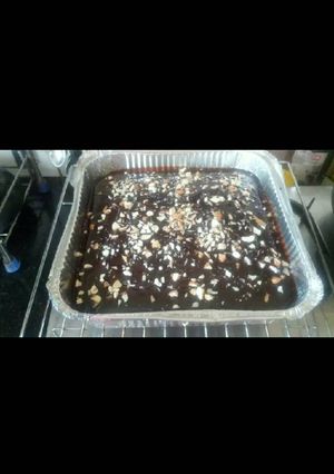 A picture of Eggless chocolate cake.