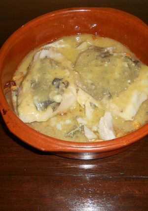 Una foto de Bacalao al pil pil