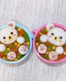 【兒童便當】可愛的泡浴小熊咖哩飯