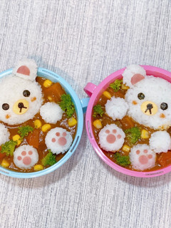 【兒童便當】可愛的泡浴小熊咖哩飯 的食譜成品照片