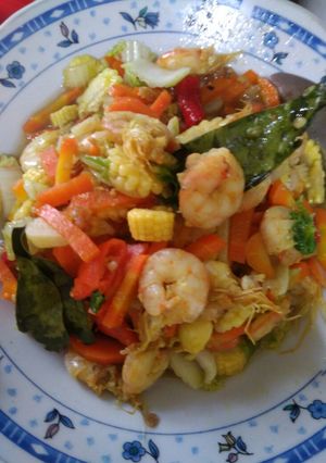 Foto resep Tumis udang wortel baby corn