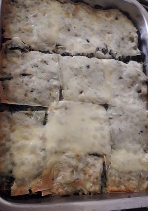 Una foto de Budín de acelga y papas doradas