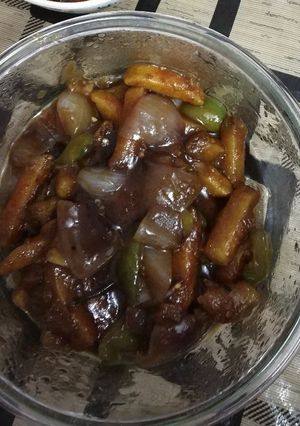 A picture of Honey chilli potato.