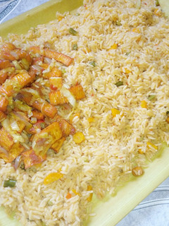 Jallof din shinkafa da spicy yam ainihin hoton girkin