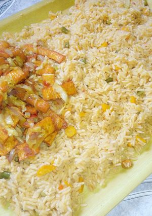 Jallof din shinkafa da spicy yam ainihin hoton girkin
