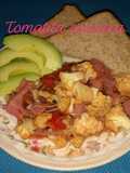 Coliflor a la mexicana con pastel pimiento