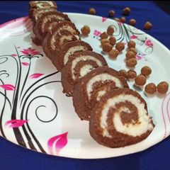 A picture of No Bake No Fire Swiss Roll.