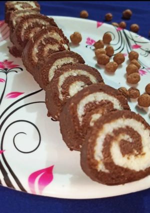 A picture of No Bake No Fire Swiss Roll.