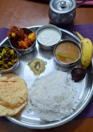 A picture of Tamil nadu special Thali (Lunch).
