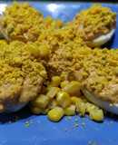 Huevos rellenos con maíz