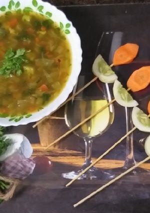 A picture of Vegetable soup.