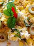 Scramble eggs olive keju