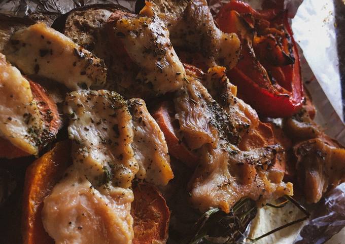 Овощное рагу в духовке с курицей🐓