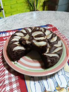 Una foto de Torta de chocolate y peras