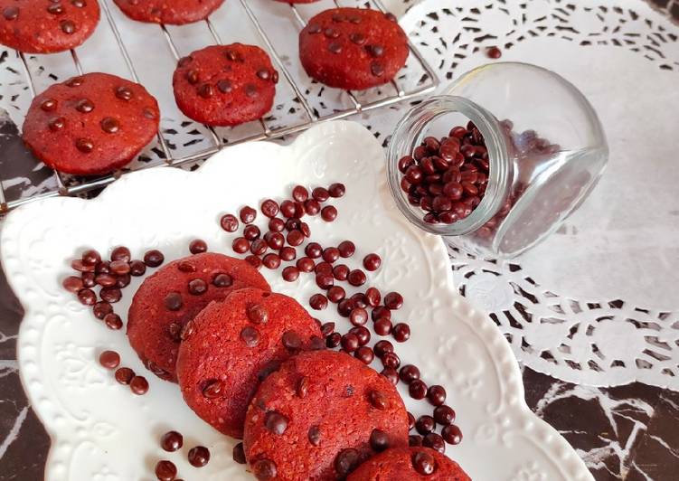 Resep Red Velvet Chewy Cookies, Enak Banget