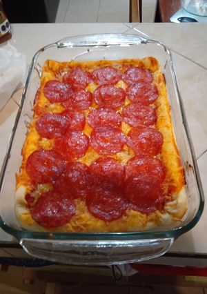 Una foto de Pizza de pepperoni casera