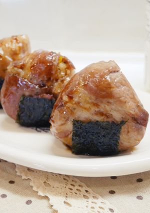 可愛的「燒肉御飯糰」醬香入味。 的食譜成品照片
