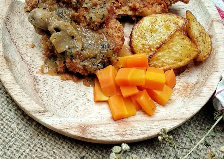Resep Steak Ayam Saus Lada Hitam Oleh Hilda Ikka Cookpad