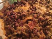 A picture of ground beef nachos
