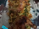 دجاج فالفرن مع خضر سوطي