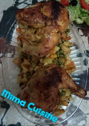 صورة لوصفة دجاج فالفرن مع خضر سوطي