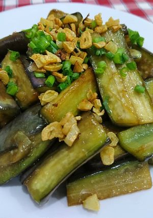 Hình của món Cà tím xào tỏi.