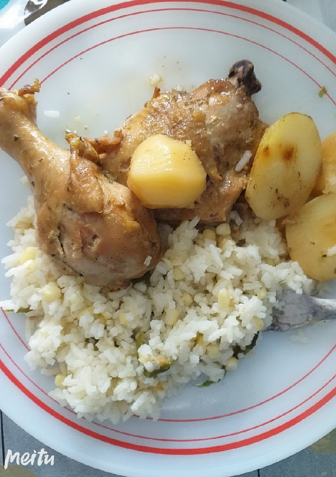 Una foto de Pollo al Horno con Papitas a la Mostaza