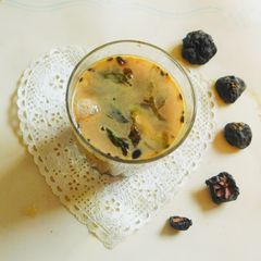 A picture of Kokum rasam with coconut milk.