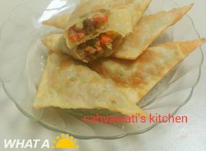 Foto resep Samosa isi Sayur+sosis sapi (kulit pangsit)
