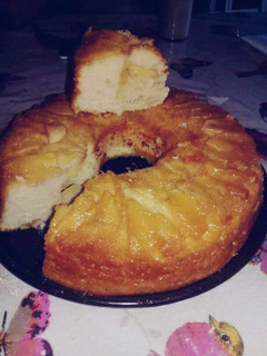 Una foto de Tarta de manzana invertida