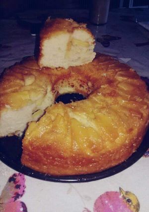 Una foto de Tarta de manzana invertida