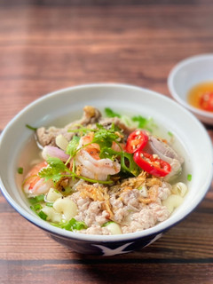 Hình của món Nui Nấu Tôm Thịt.