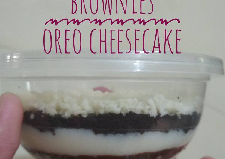 Langkah Mudah untuk Menyiapkan Brownies Oreo Cheesecake Simple, Bikin Ngiler