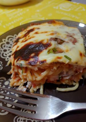 صورة لوصفة سباغيتي بالفرن