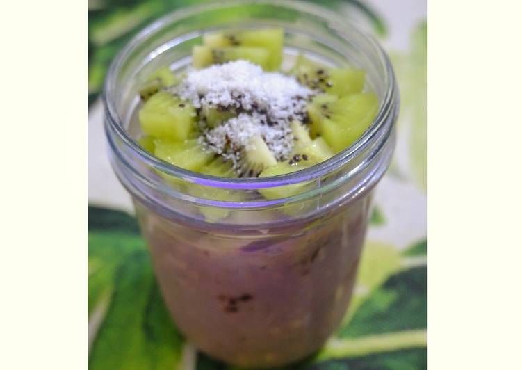 Overnight oats - Yến mạch qua đêm kiwi táo cacao cho bữa sáng