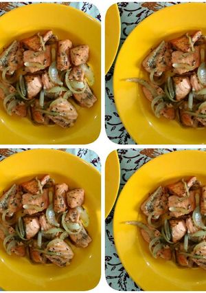Foto resep Salmon Onion Simple Grill