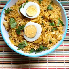 A picture of Egg Biryani.