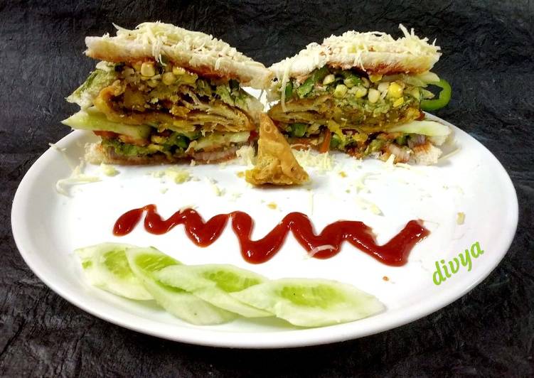 Recipe of Super Quick Homemade Samosa cheesy sandwich