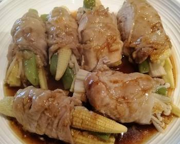 Best Recipe Pork roll stuffed with Veggies Delicious Perfect