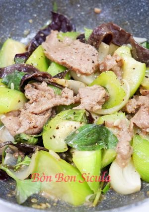 Hình của món Mướp Hương Xào Bò.