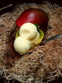 Una foto de Helado cremoso de mango elaborado con la Monsieur Cuisine Plus