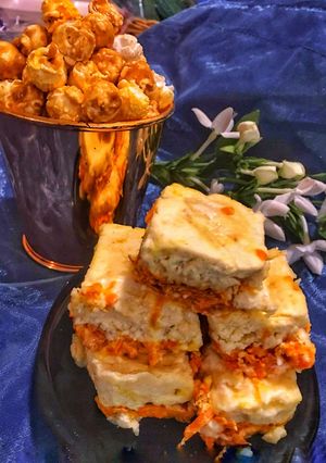 ছানা গাজর লেয়ার সন্দেশ (chana gajor layer sondesh recipe in Bengali) রেসিপির প্রধান ছবি