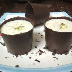 Payasam chocolate cups A picture of Payasam chocolate cups.