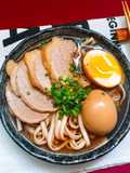 Beef Udon Noodle Soup with Soy Sauce Broth