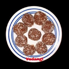 Chocolate Coconut Ladoo A picture of Chocolate Coconut Ladoo.