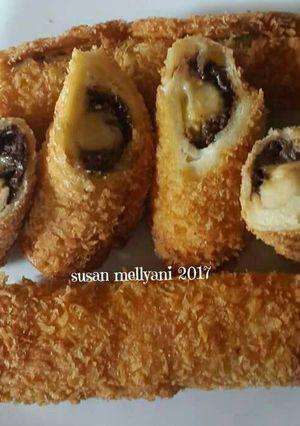 Foto resep Roti gulung pisang coklat